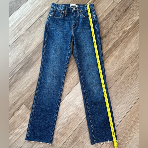 Madewell Dark Wash Stovepipe Full Length Straight Leg Denim Jeans - Picture 5 of 8